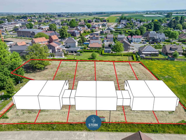 Verkaveling van 6 bouwgronden en projectgrond voor 6 appartementen te Putstraat Riemst